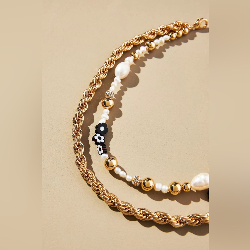 Dannijo Lucy 10K Gold-Plated & Multi-Stone Double-Strand Necklace NWT - Picture 2 of 16